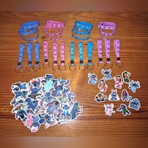 Lilo And Stitch 86 Piece Party Bundle 12 Each Keychain/Bracelet/Pin 50 Stickers